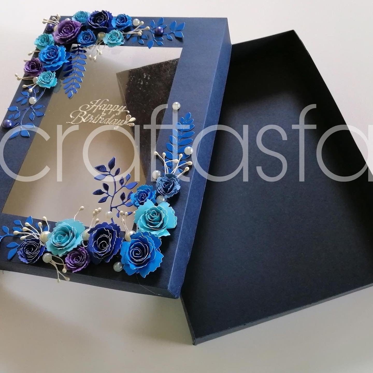 Luxury Blue Rose Birthday Keepsake Box