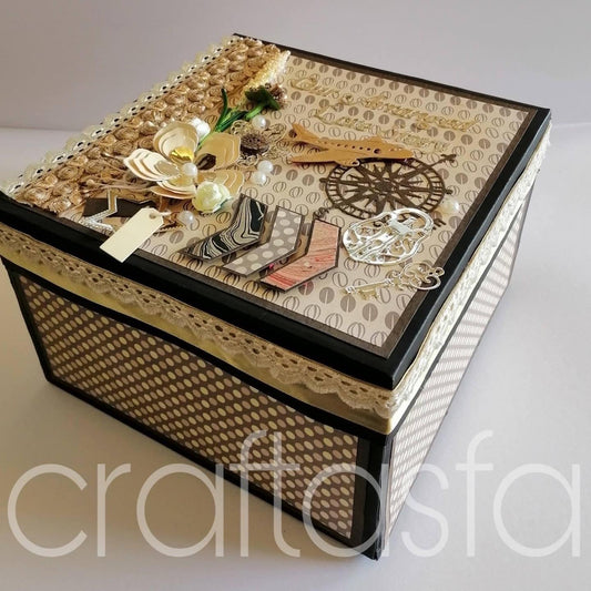 Vintage Travel-Inspired Memory Keepsake Box