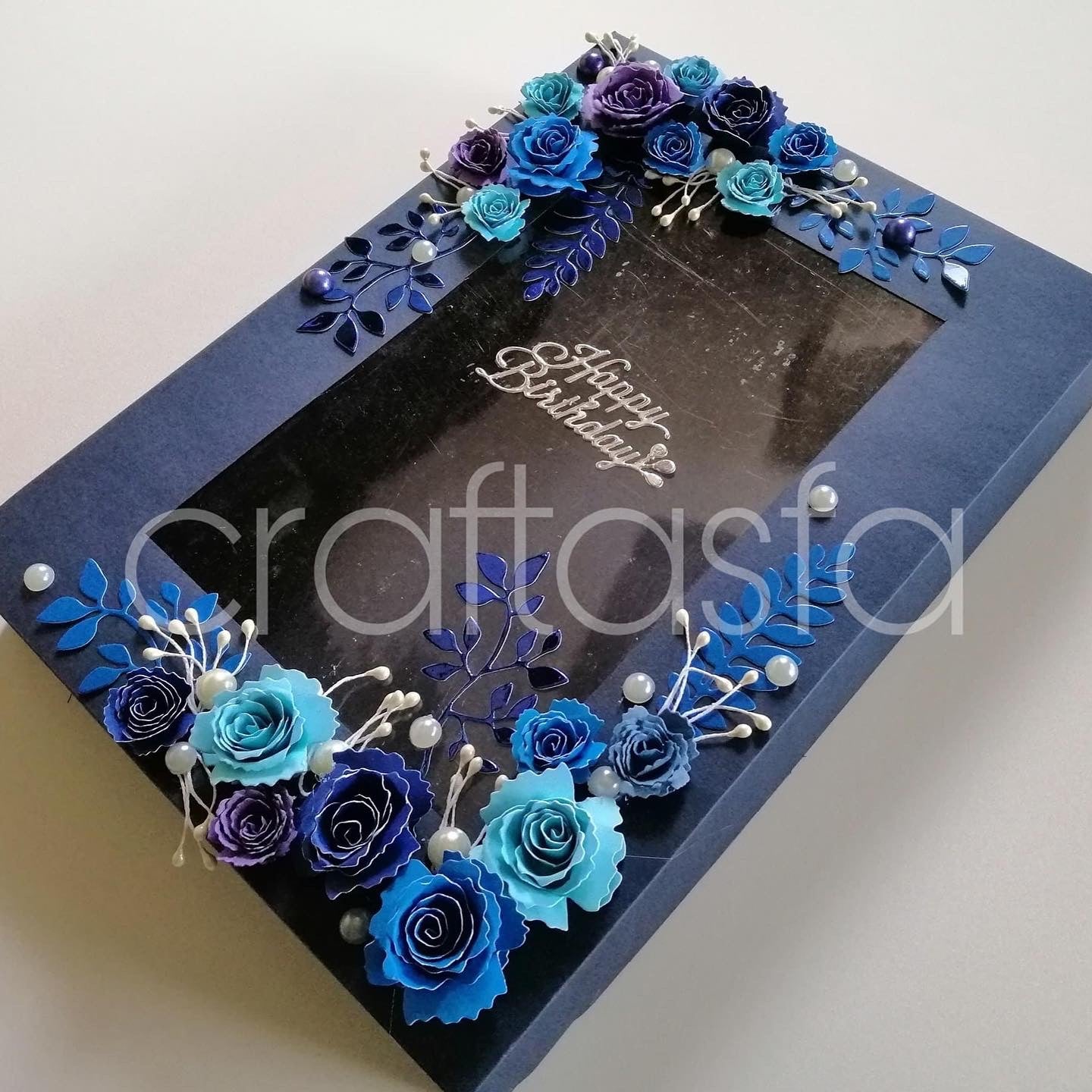 Luxury Blue Rose Birthday Keepsake Box