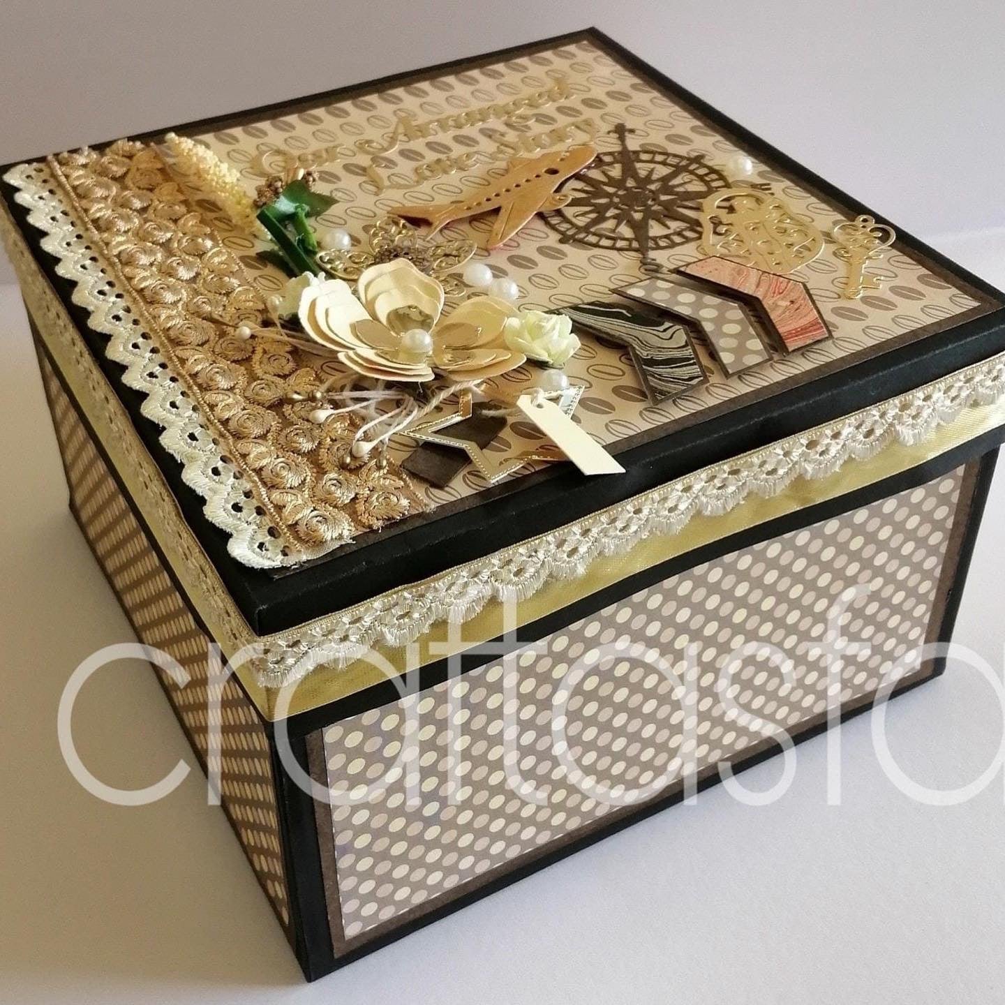 Vintage Travel-Inspired Memory Keepsake Box