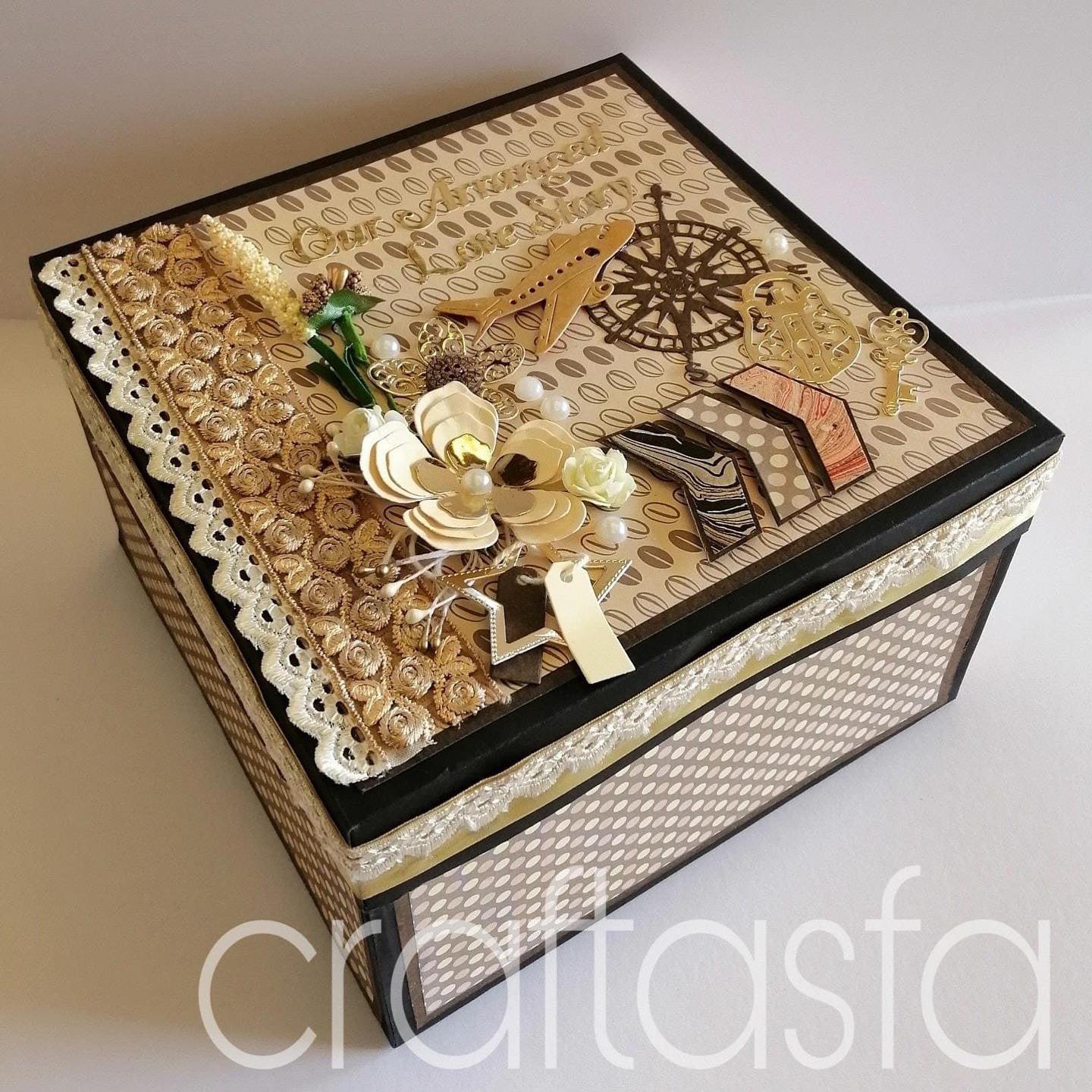 Vintage Travel-Inspired Memory Keepsake Box