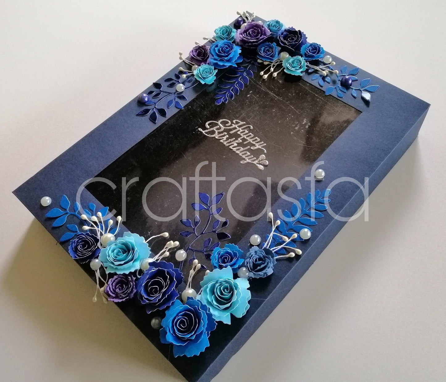 Luxury Blue Rose Birthday Keepsake Box