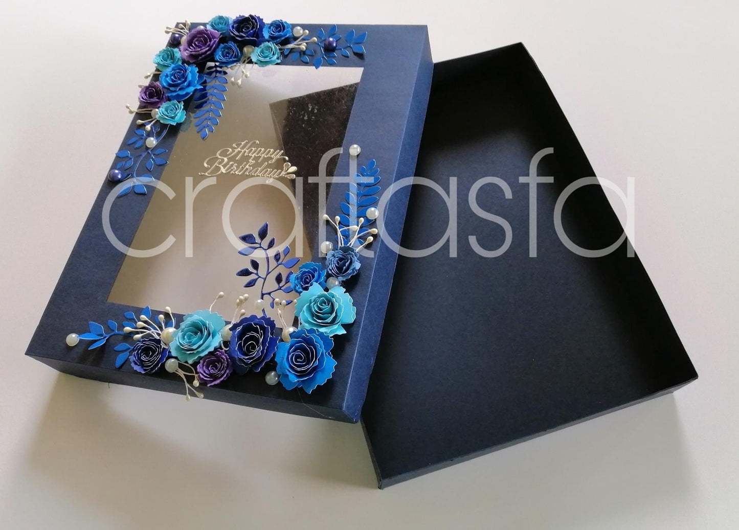 Luxury Blue Rose Birthday Keepsake Box