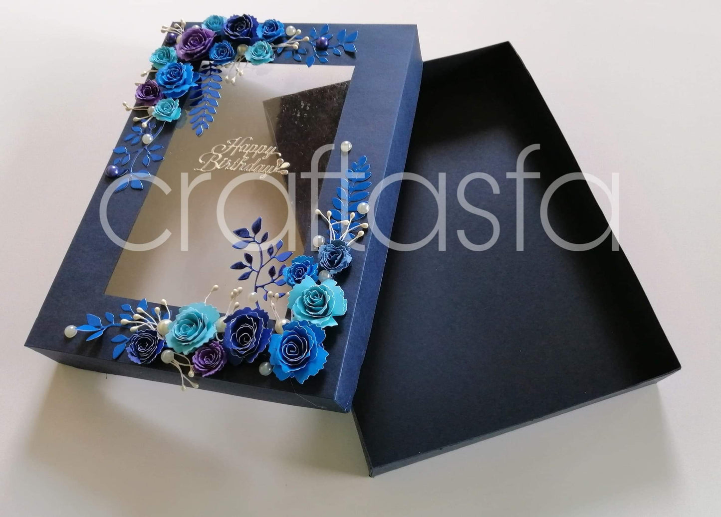 Luxury Blue Rose Birthday Keepsake Box