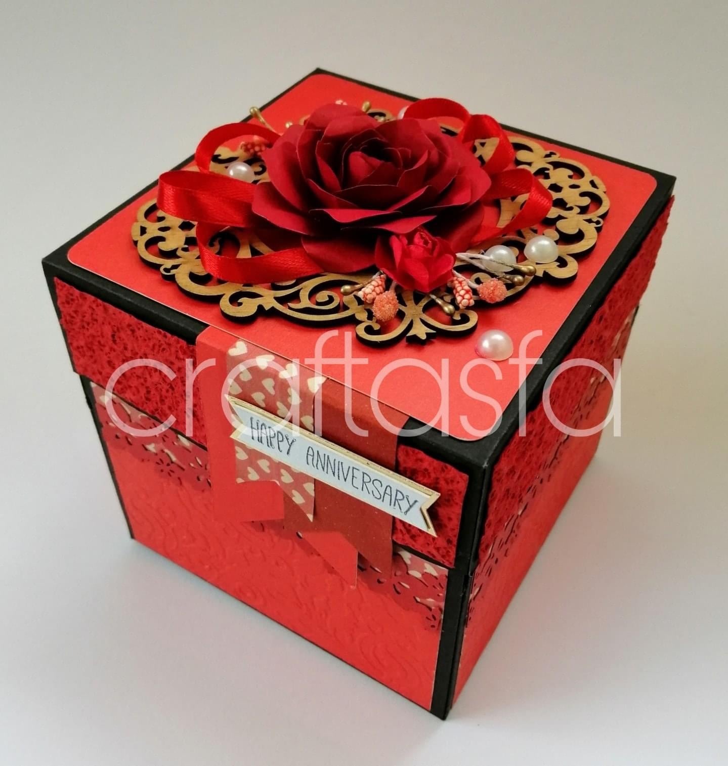 Handmade Anniversary Explosion Gift Box – Red Rose Edition