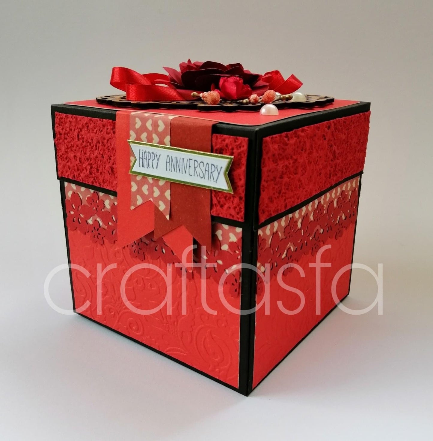 Handmade Anniversary Explosion Gift Box – Red Rose Edition