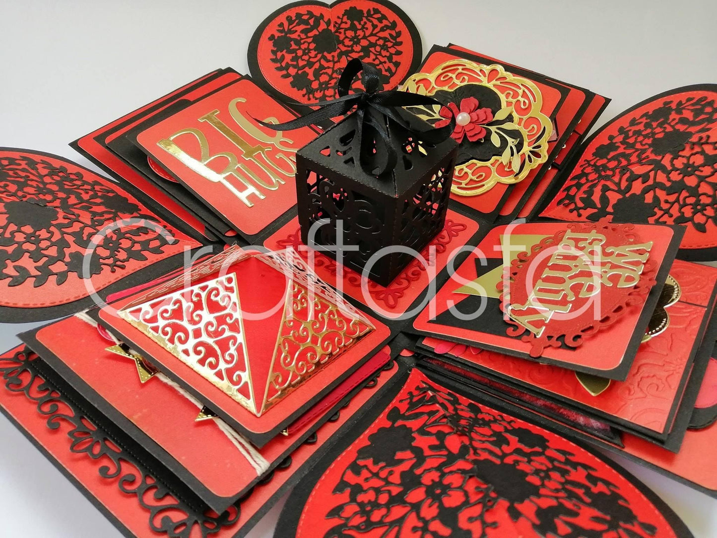Handmade Anniversary Explosion Gift Box – Red Rose Edition