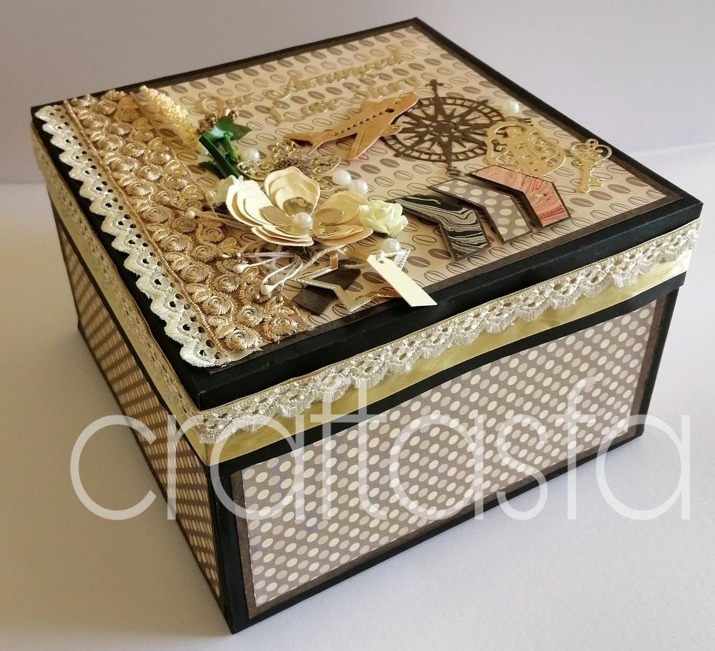 Vintage Travel-Inspired Memory Keepsake Box