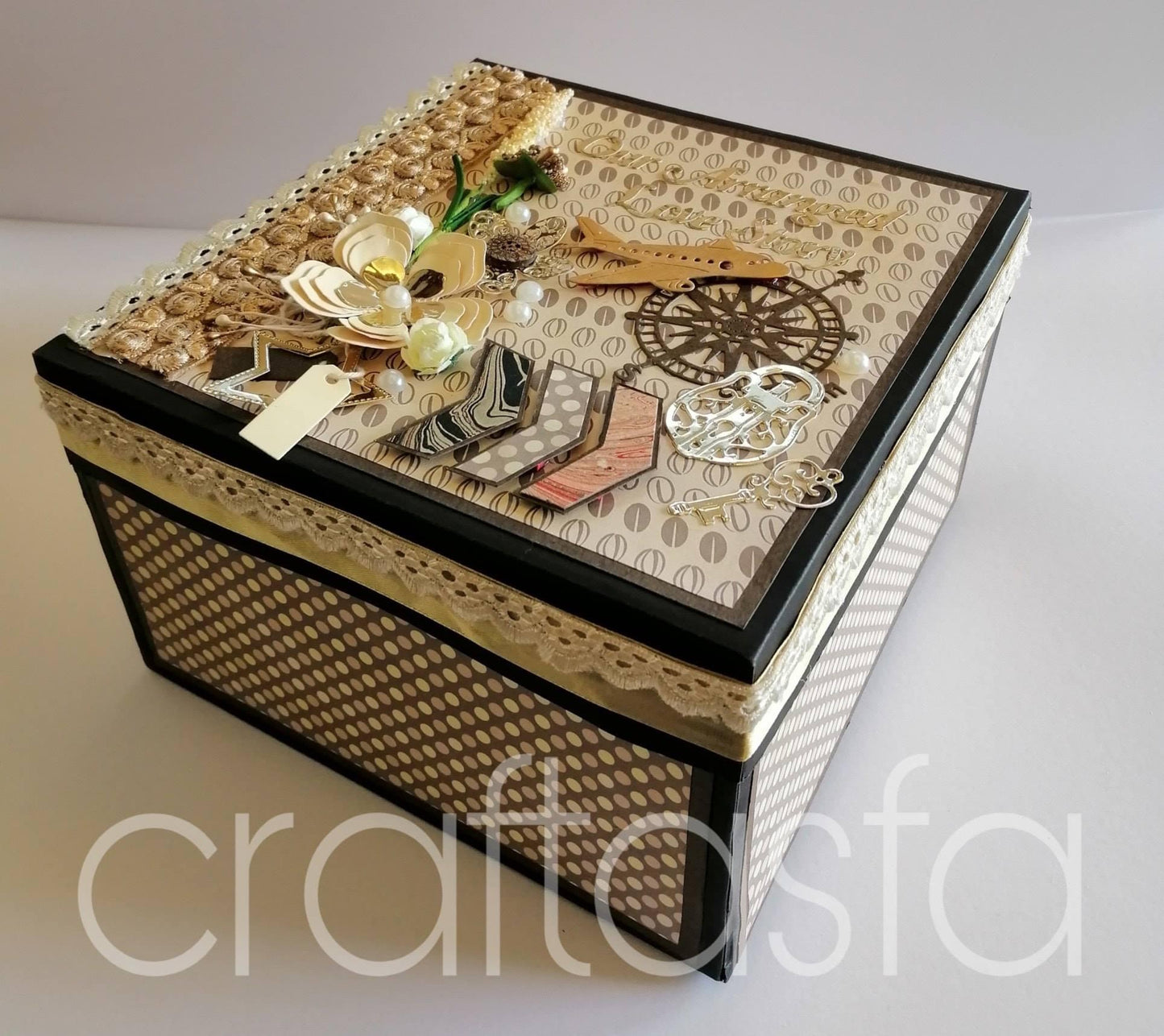 Vintage Travel-Inspired Memory Keepsake Box