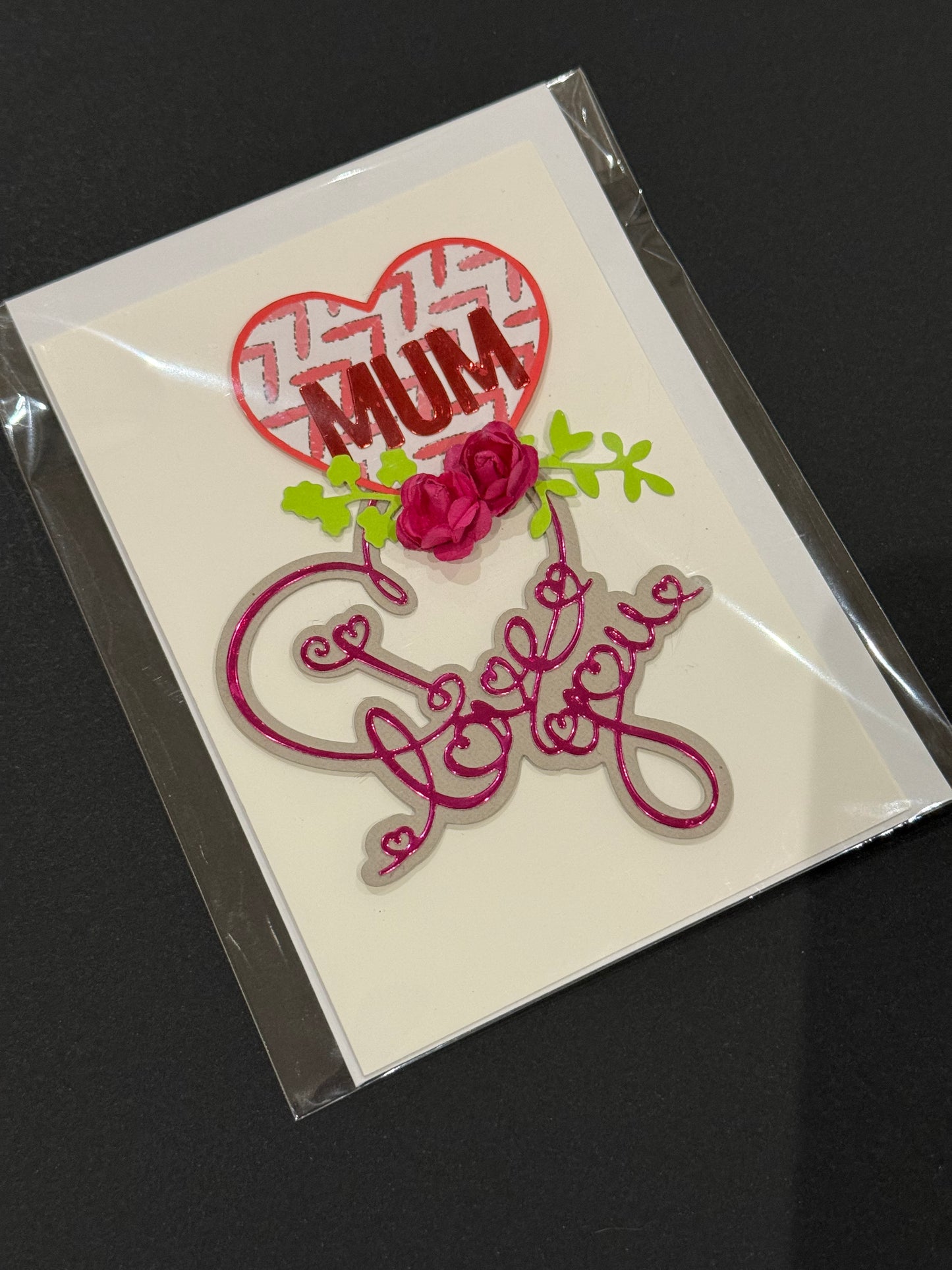 Handmade "Mum, Love You" Greeting Card