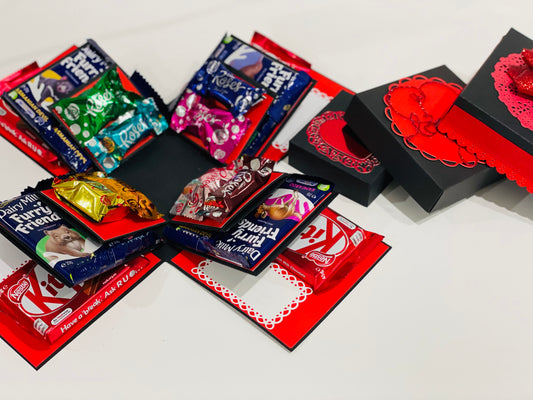 Deluxe Chocolate Explosion Gift Box – Red & Black Edition
