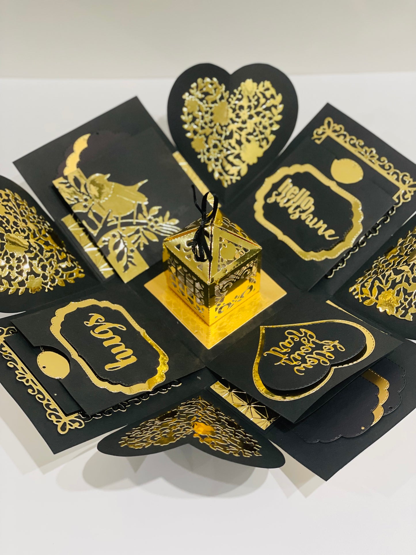 Luxe Black & Gold Explosion Gift Box