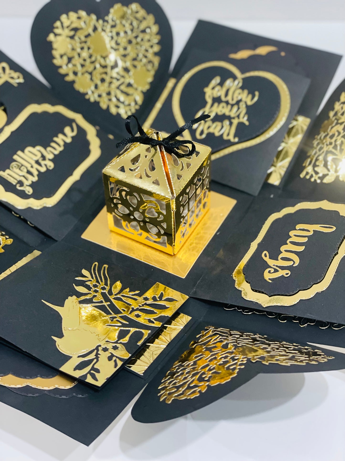 Luxe Black & Gold Explosion Gift Box