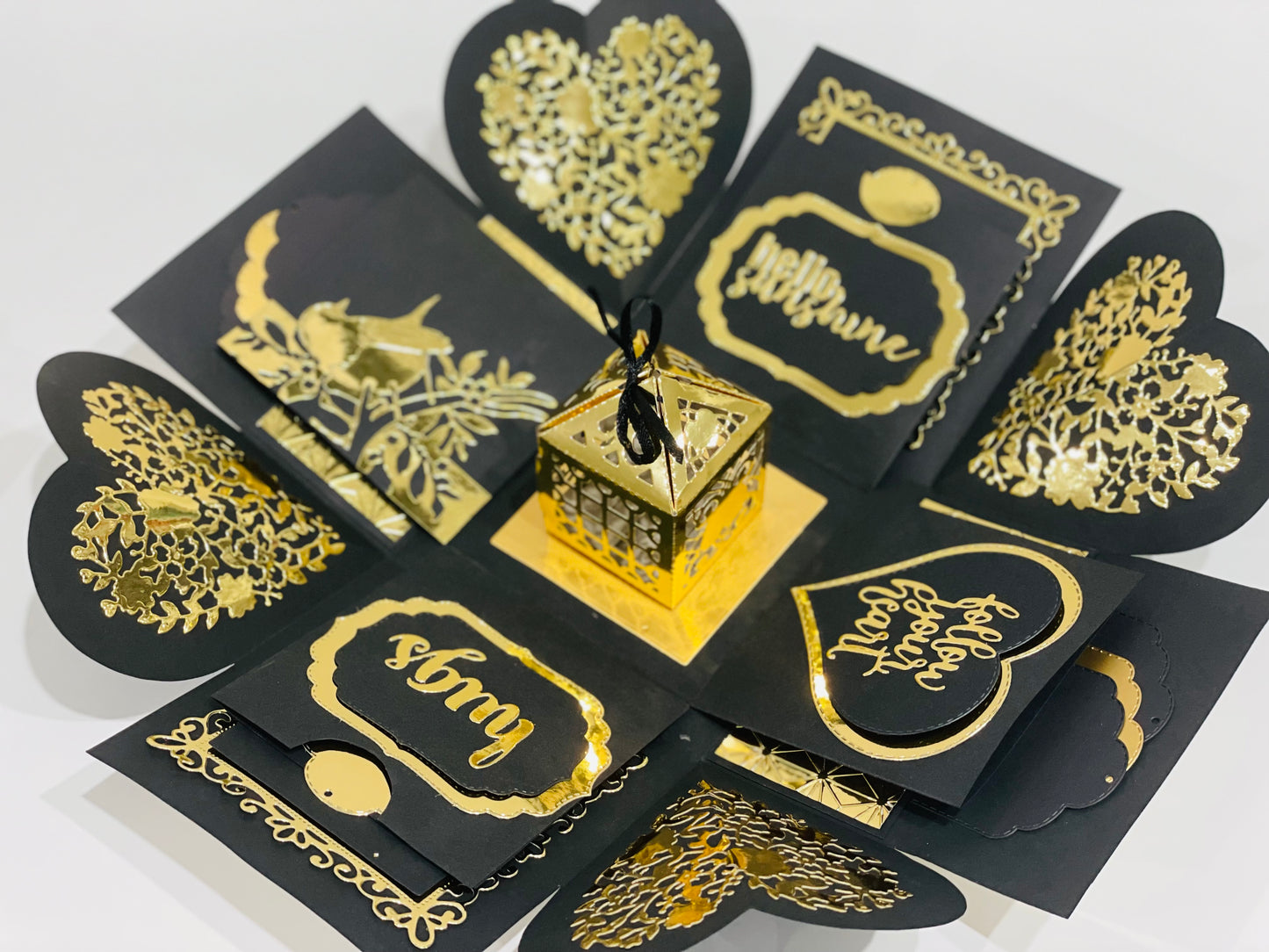 Luxe Black & Gold Explosion Gift Box