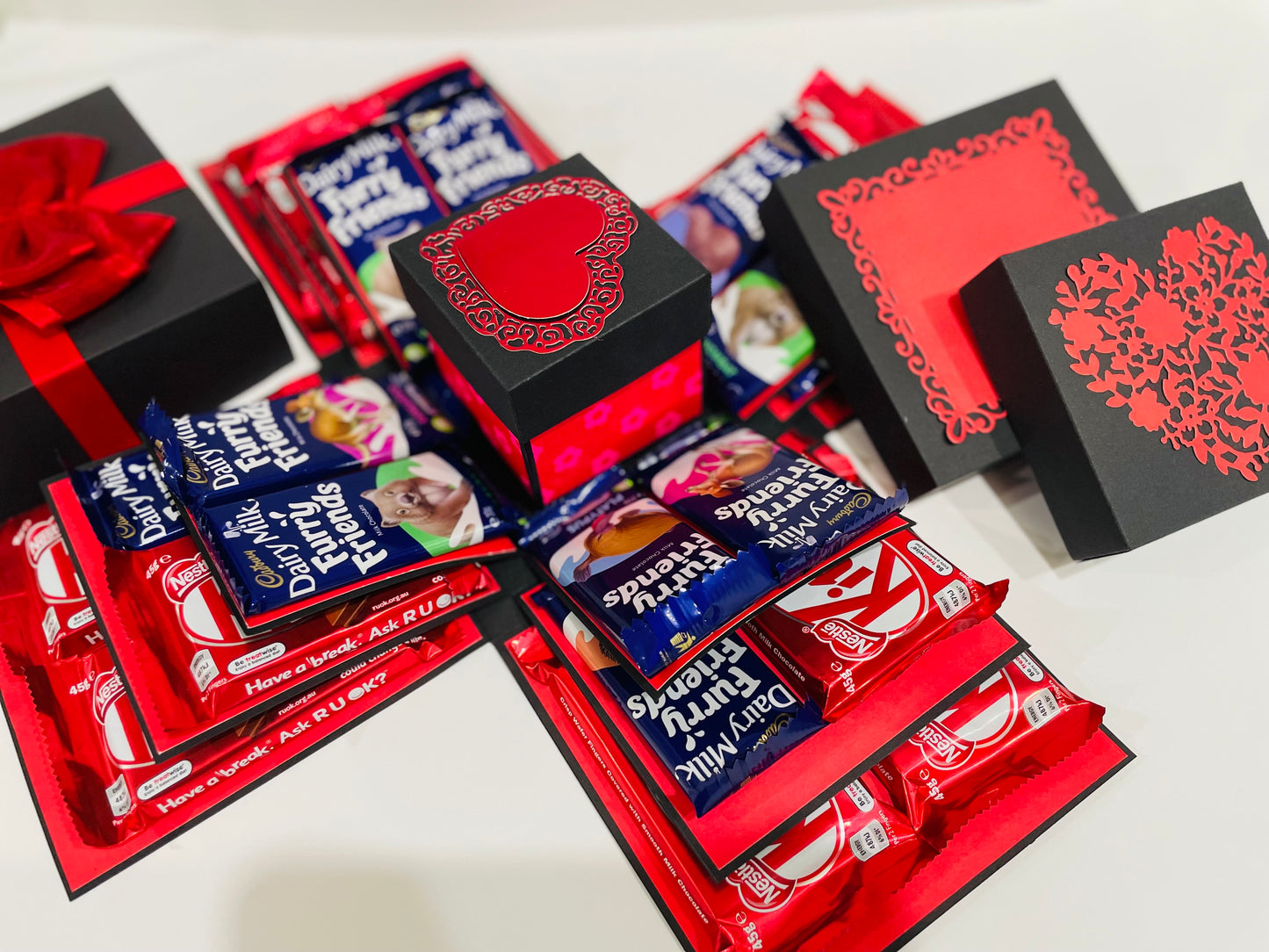 Deluxe Chocolate Explosion Gift Box – Red & Black Edition